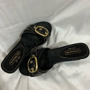 Coach black wedge shoes size 7